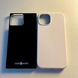 iPhone 13 cases. White is MagSafe. Black square casemate.